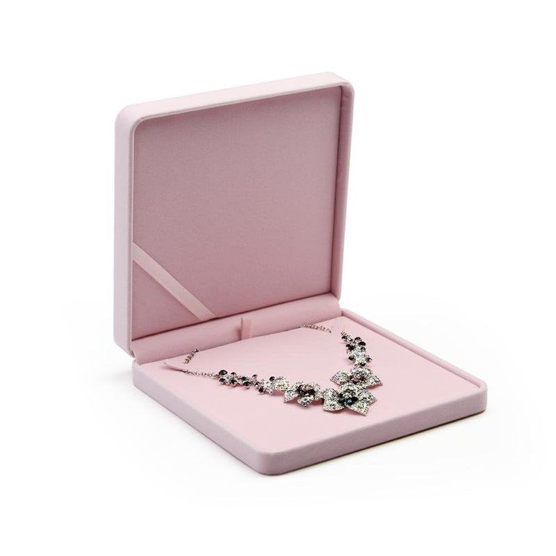 Oirlv Pink Velvet Pendant Box Big Necklace/Chunky Necklace Gift Box Jewelry Storage Case - Image 1
